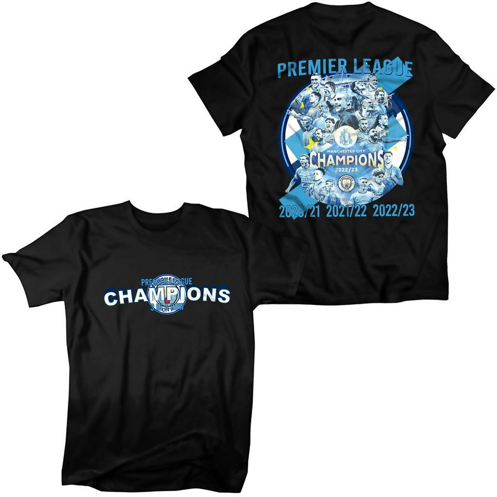 Kaos Distro Manchester City Juara Premier League 2022 2023 Champions