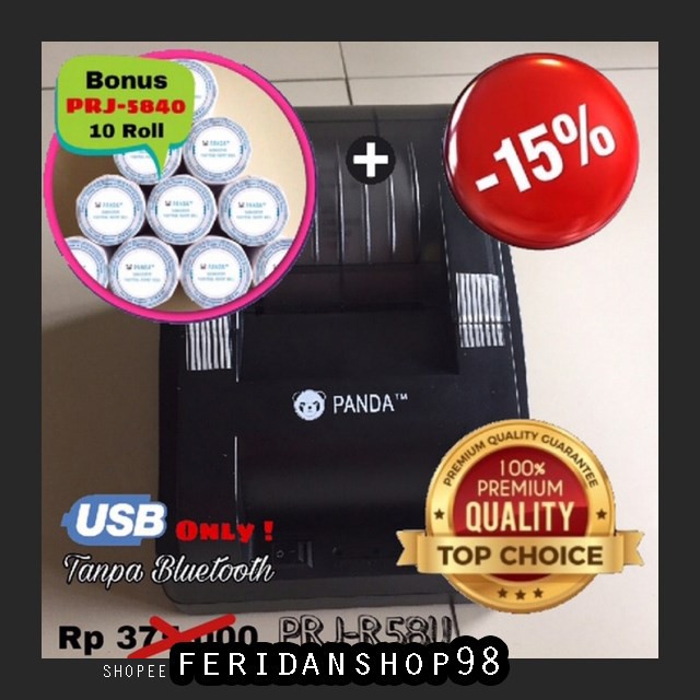 

FS29 KERTAS THERMAL PRINTER KASIR STRUK ATK KERTAS 58MM THERMAL PANDA USB TANPA BLUETOOTH BY FERIDAN