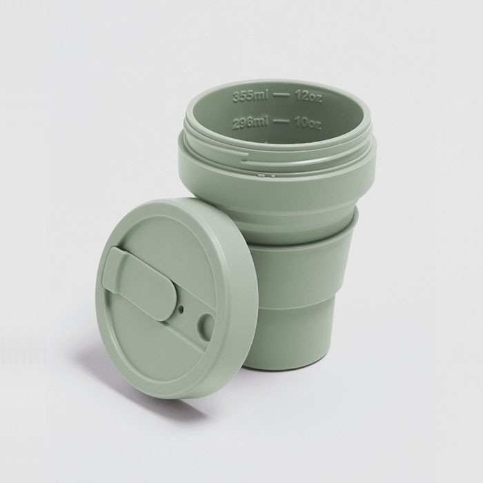 Stojo - Pocket Cup 12oz (Sage) - Tumbler Kopi-1