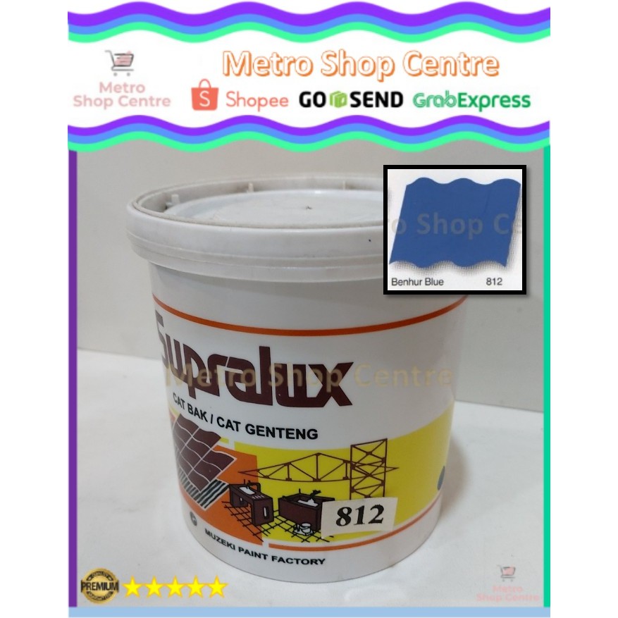 Supralux - Cat Bak / Genteng / Kolam No.812 (Benhur Blue) / Biru Tua 1 Kg(Kaleng)