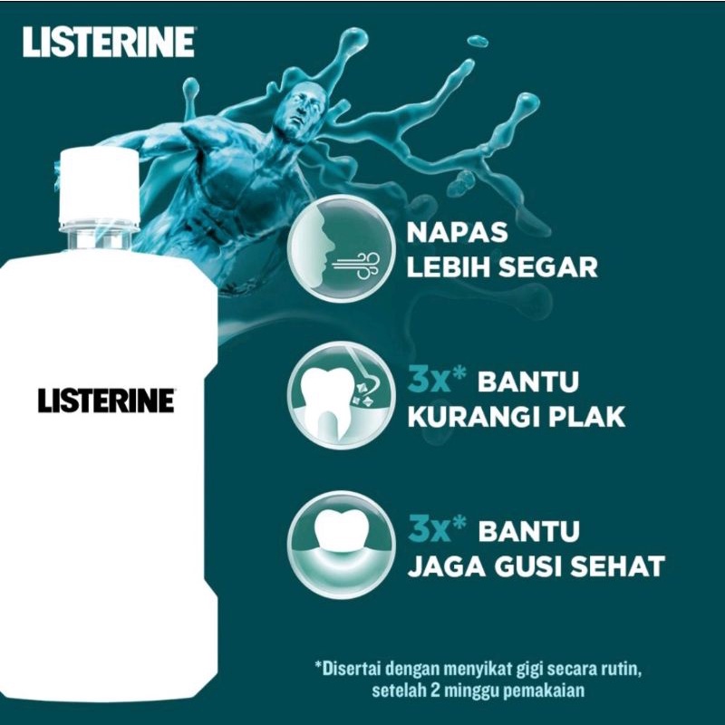 LISTERINE COOL MINT, FREAHBURST UKURAN 250ML(MEMBUAT NAPAS LEBIH SEGAR)