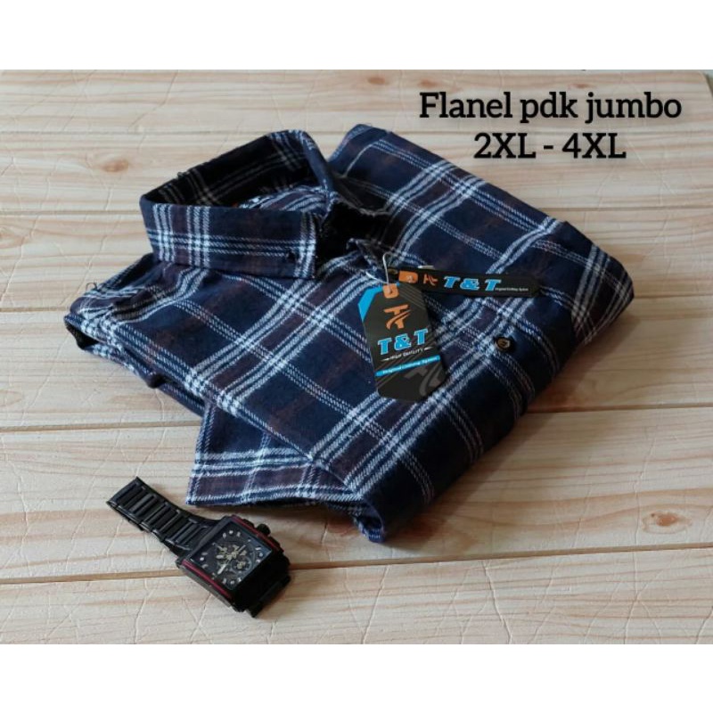 kemeja flanel lengan pendek jumbo pria original / kemeja flanel  lengan pendek big size XXL-XXX