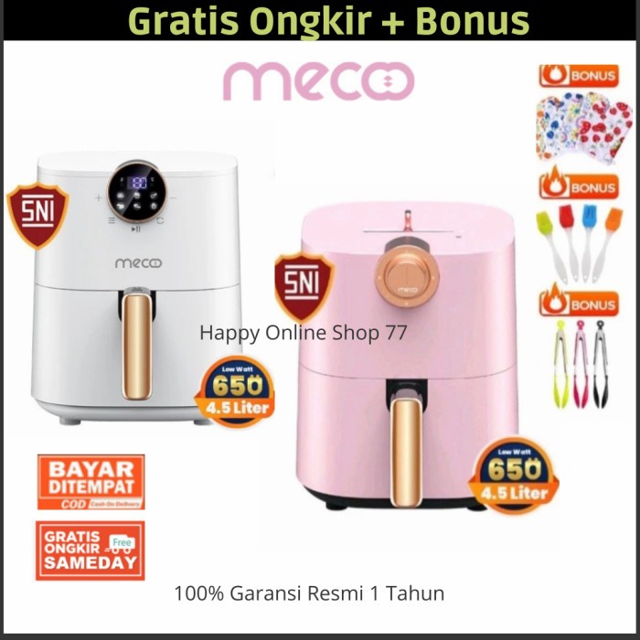 Jual Air Fryer Oven Listrik Low Watt - Mecoo AirFryer Oven Estetik 4.5