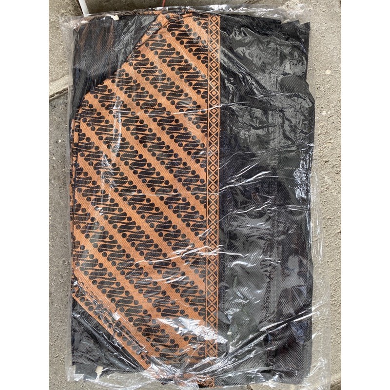 HARGA LUSIN ISI 12 BIJI- SERUT BATIK PARANG HITAM 22x22