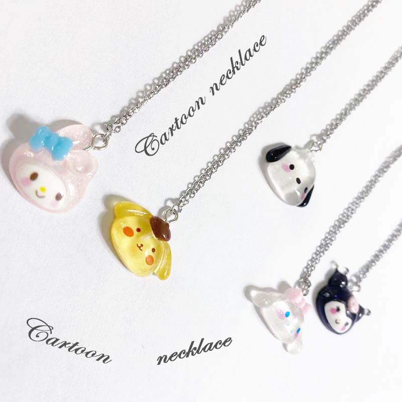 Kalung Liontin My Melody Cinnamoroll Pochacco Kawaii Sanrioed Untuk Pasangan