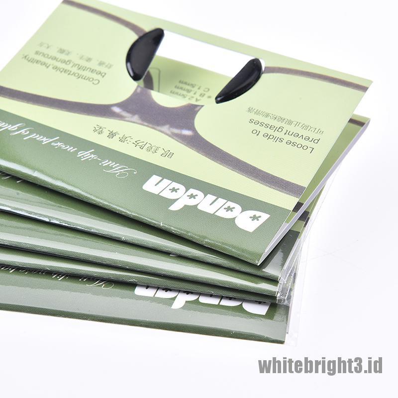 &lt; White3 &gt; 5 Pasang Bantalan Hidung Kacamata Bahan Silikon anti slip 1.8mm