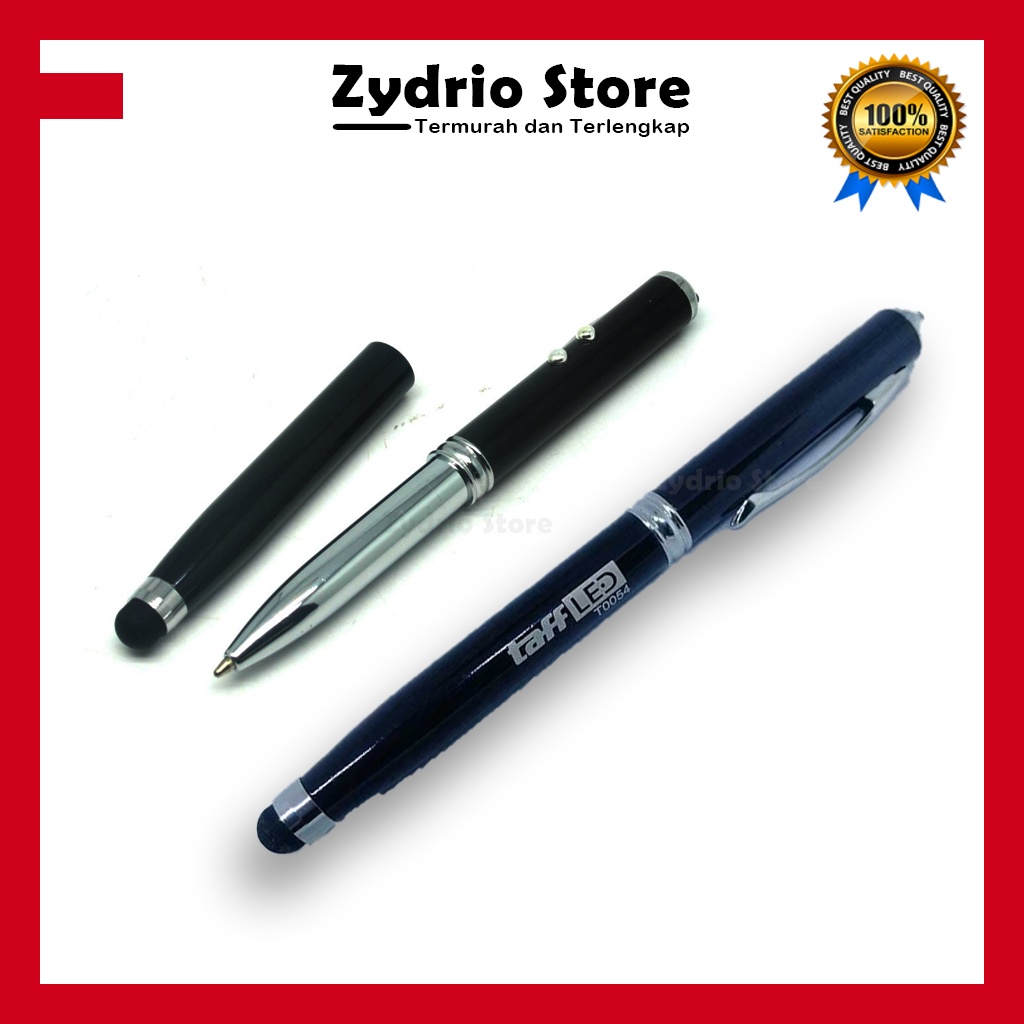 4 in 1 Stylus Pen + Ballpoint + Laser Pointer + Senter Universal