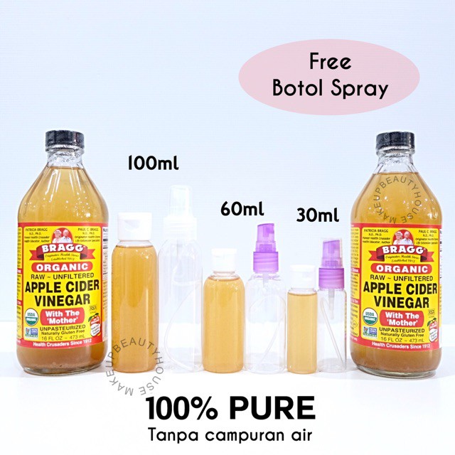 

(ORIGINAL) BRAGG Apple Cider Vinegar (ACV) (Cuka apel) Share 30 ml, 60 ml, 100 ml