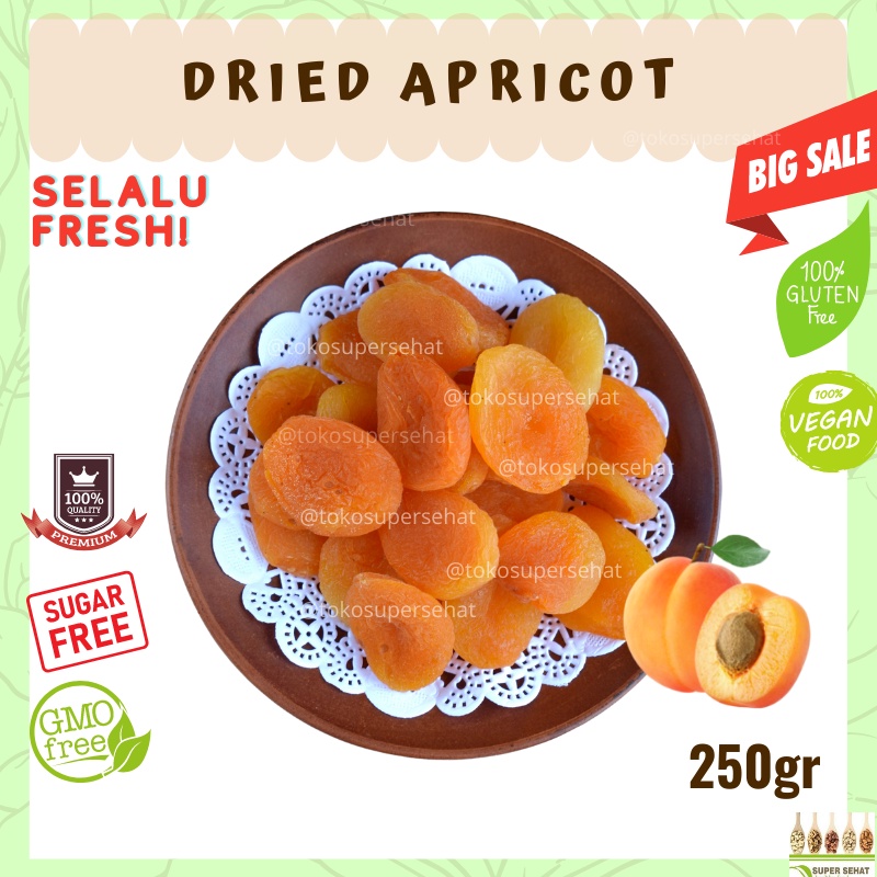 

APRIKOT KERING 250gr TANPA GULA BUAH APRIKOT DRIED APRICOT ORGANIC