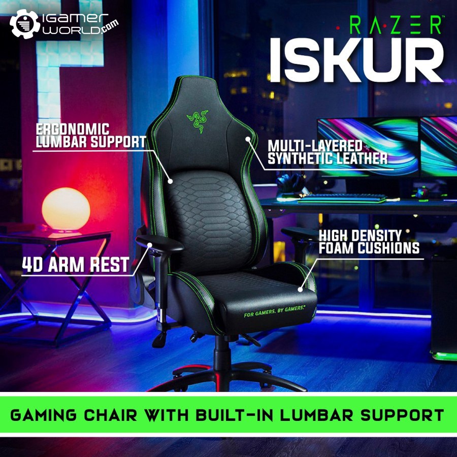 Razer Iskur With Built In Lumbar Support Gaming Chair Shopee Indonesia Razer Iskur With Built In Lumbar Support Gaming Chair Shopee Indonesia