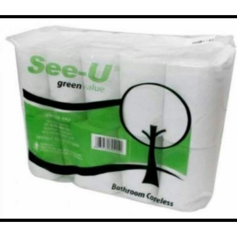 Tissue Tisu See-U See U Coreless Bathroom Gulung Isi 10 Roll 2ply Toilet Green Value