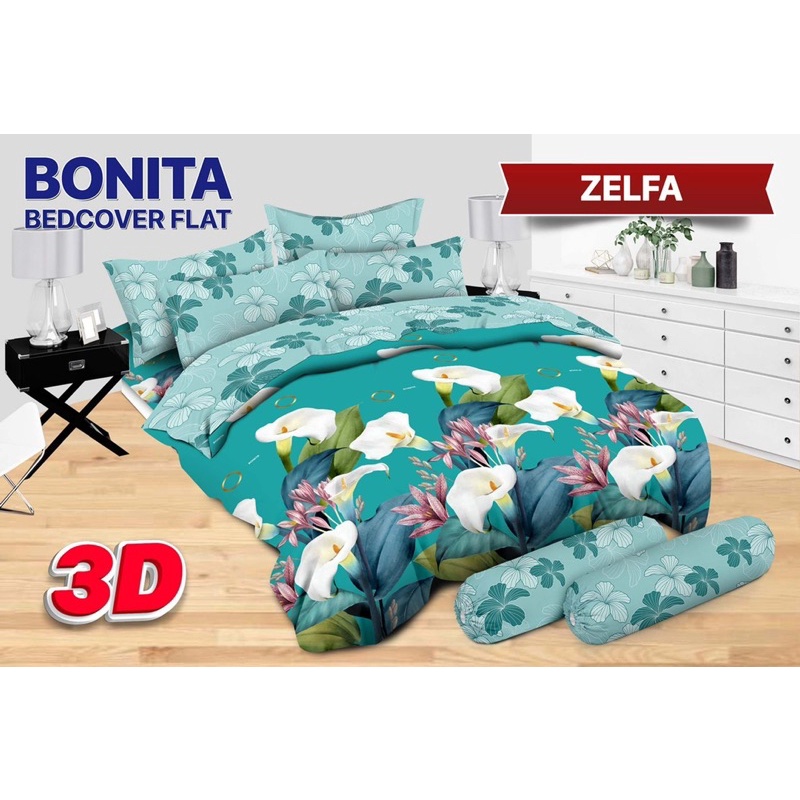 ( BISA COD )SPREI DAN BEDCOVER BONITA DISPERSE UK 180*200 CM ANTI LUNTUR