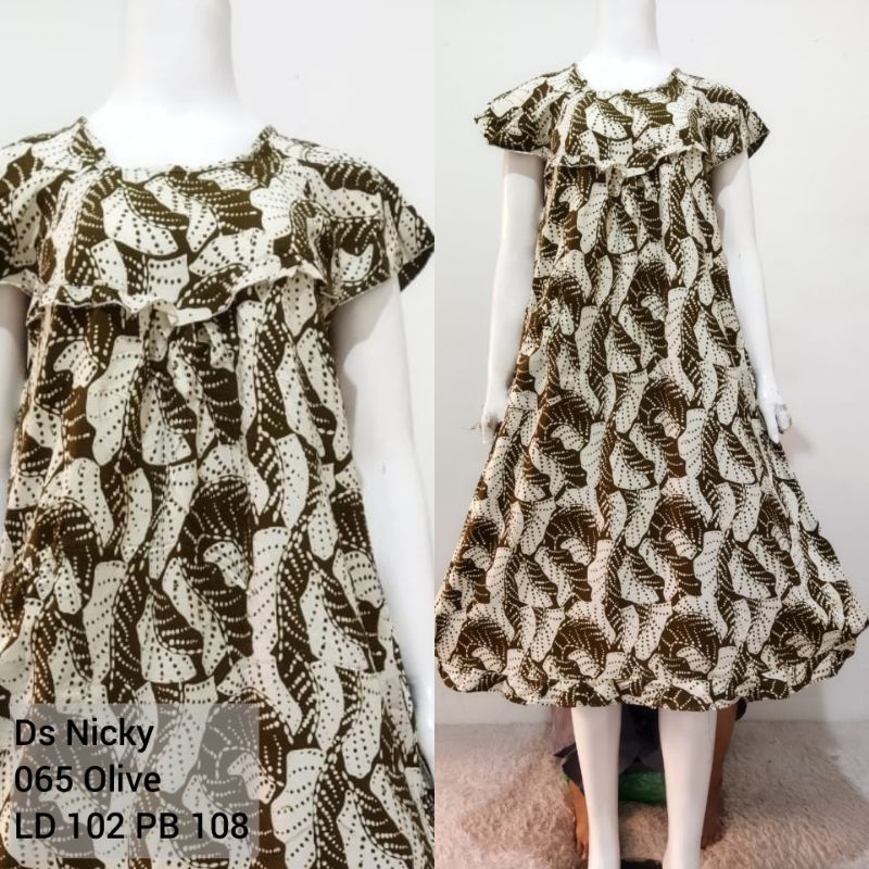 Daster Ziyan Nicky Dress Katun Rayon Adem Tebal