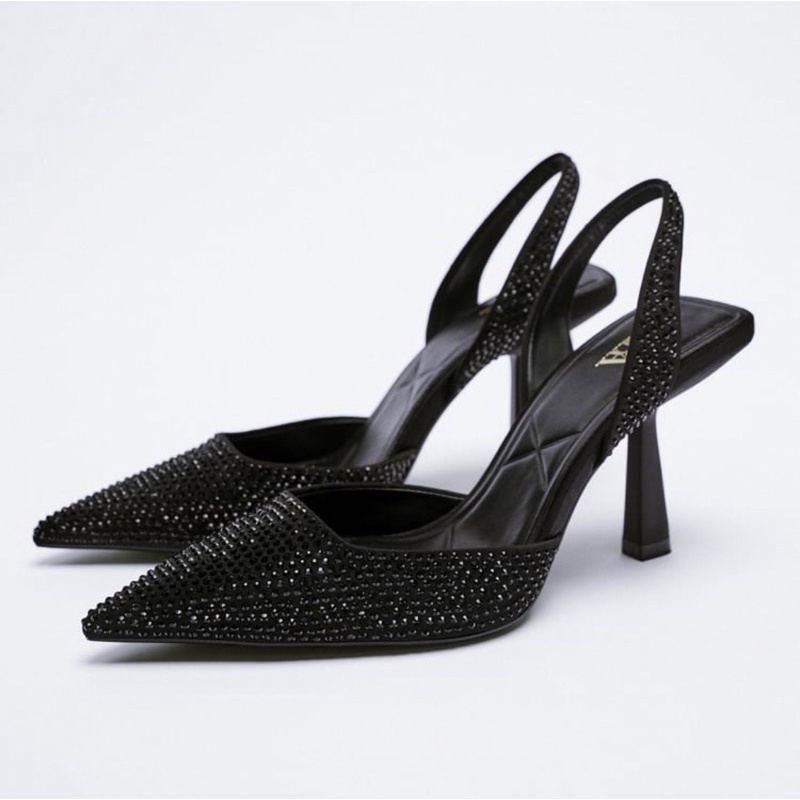 [7.7 Boombastis Sale⚡] - SEPATU WANITA ZS418 SLINGBACK SHOES FULL DIAMOND PREMIUM IMPORT