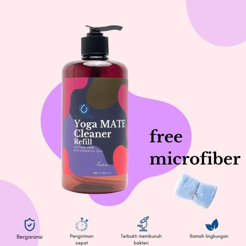 MATRAS YOGA SPRAY / PEMBERSIH YOGA MAT NOOSPA REFILL 500ML + MICROFIBER