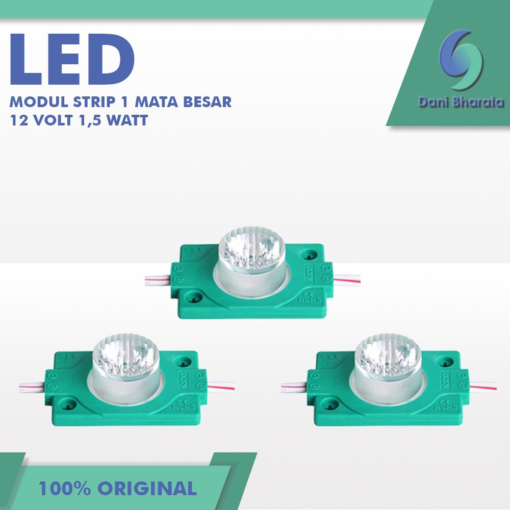 LAMPU LED 1 MATA MODUL STRIP 1 MATA BESAR 12 VOLT 1,5 WATT PUTIH KUNING MERAH BIRU HIJAU UNGU PINK