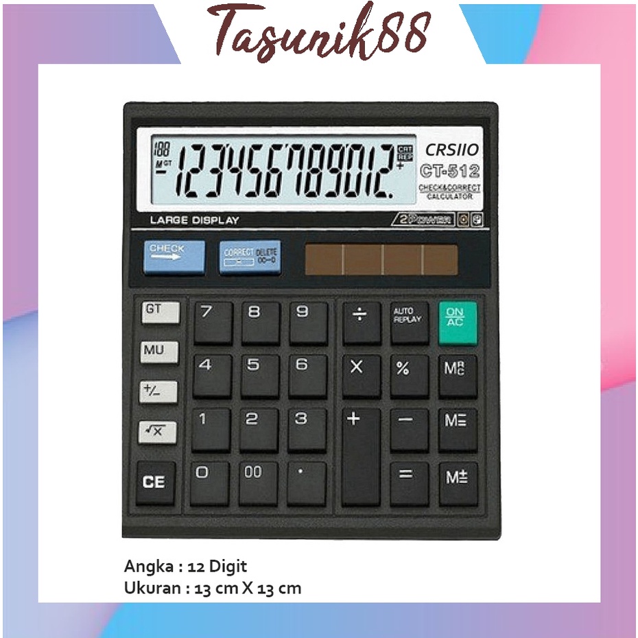 

⭐TasUnik88⭐ Kalkulator 12 Digit Angka CT 512 / SDC 812 - Calculator Digital S020 R1101