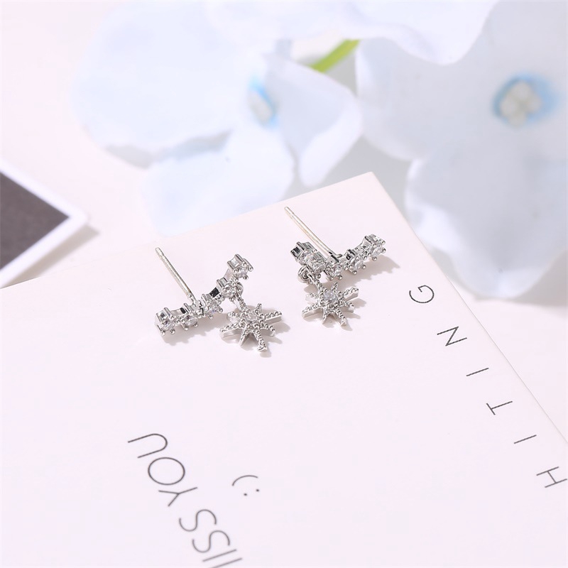 Anting Pejantan Bintang Korea Anting Lucky Six Star Anting-Anting Aksesoris Fashion