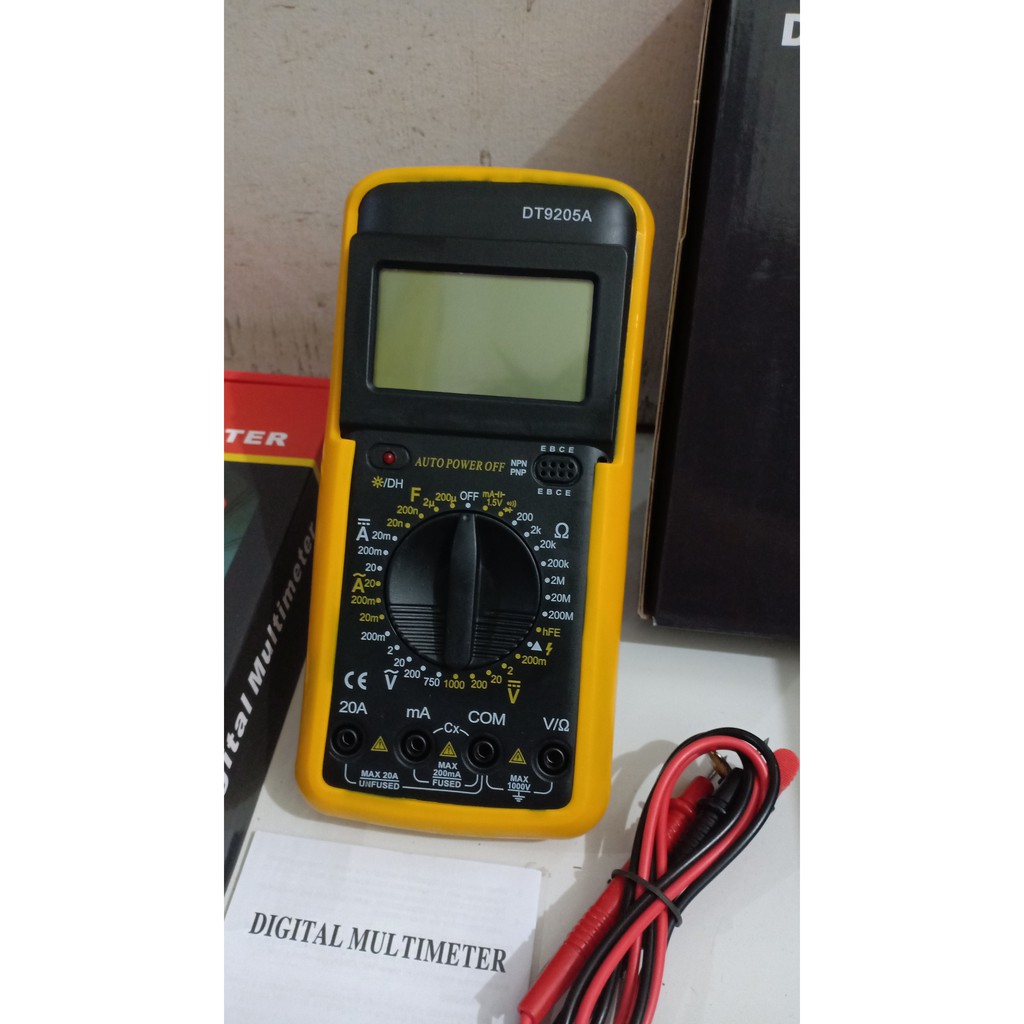 Grosir Digital Multimeter DT9205A MURAH BERKUALITAS KEAKURATAN TINGGI DAN AWET+ BONUS BATERAI