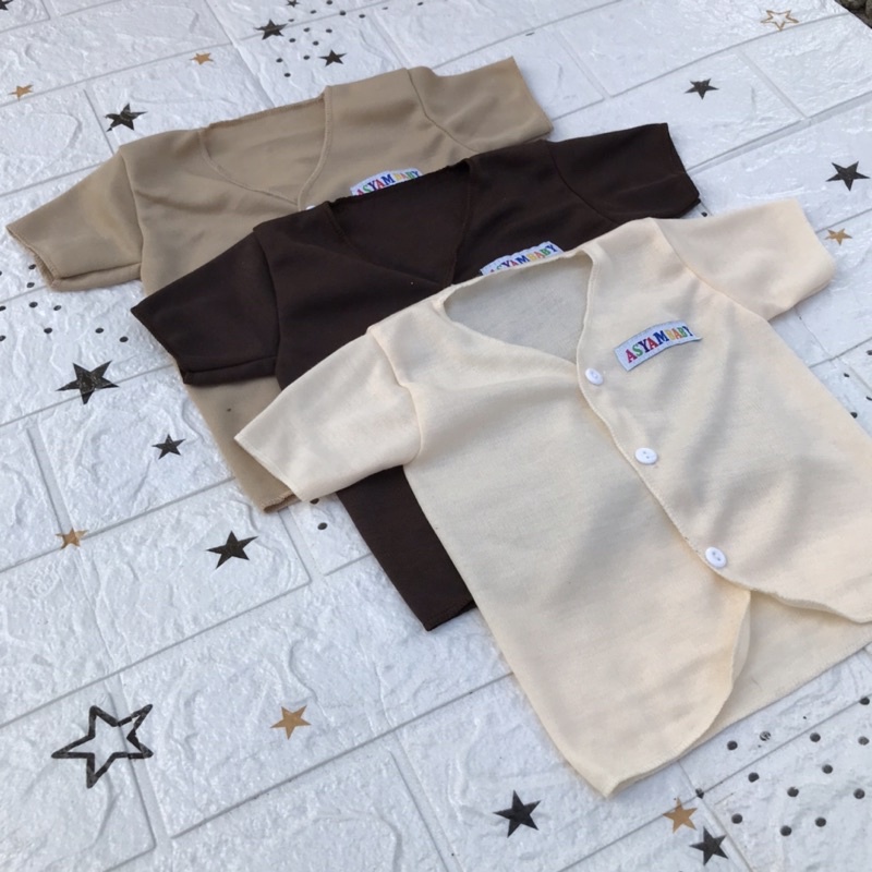 3 PCS Baju Bayi Seri Coklat Lengan Pendek Baju Bayi Newborn Baju Bayi Baru Lahir DNW BABY