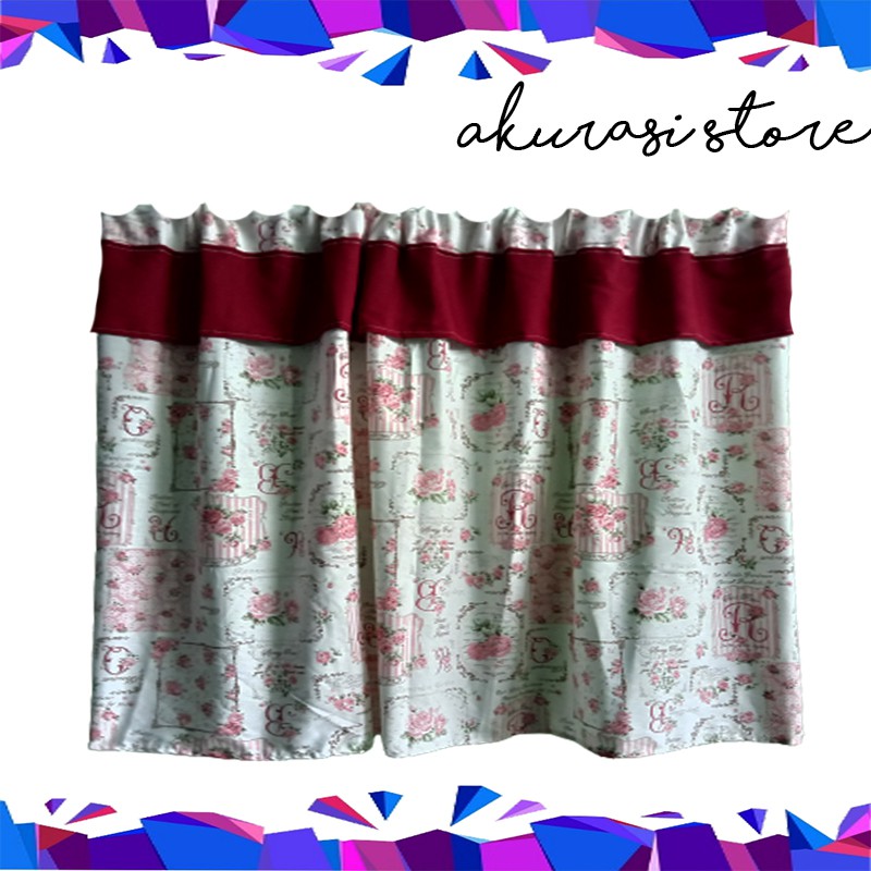 Gorden kolong dapur hordeng kolong dapur meja dapur motif romantic poni