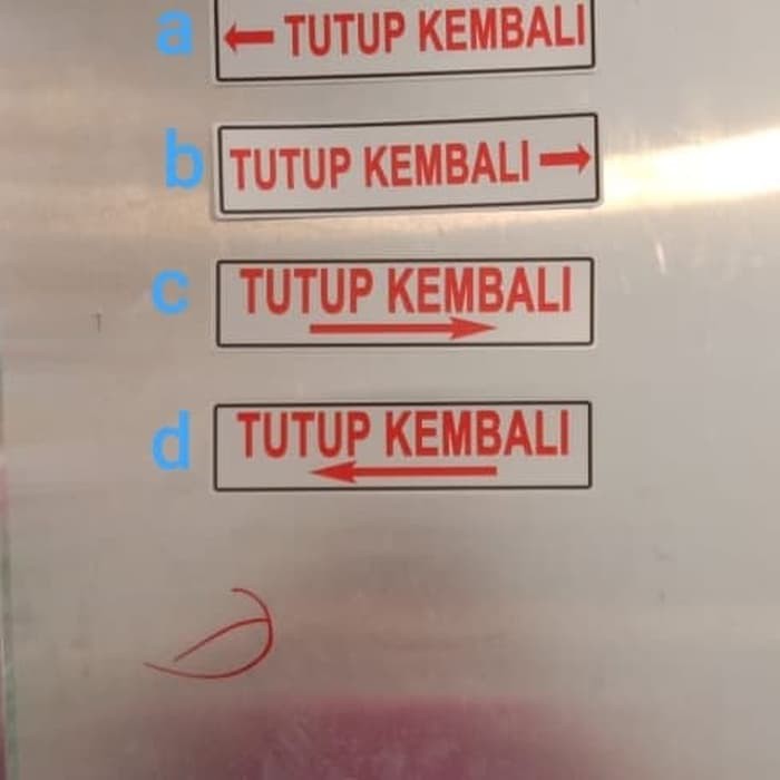 

SIGN LABEL K3 RAMBU SAFETY TUTUP KEMBALI PANAH HARGA PER 1. 4.5X19CM