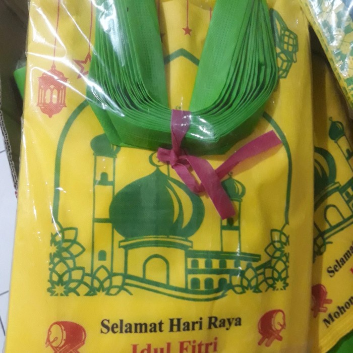 

✨ BISA COD ✨ Tas tali Uk 30x40x8cm goodie bag lebaran bingkisan idul fitri tas - Kuning