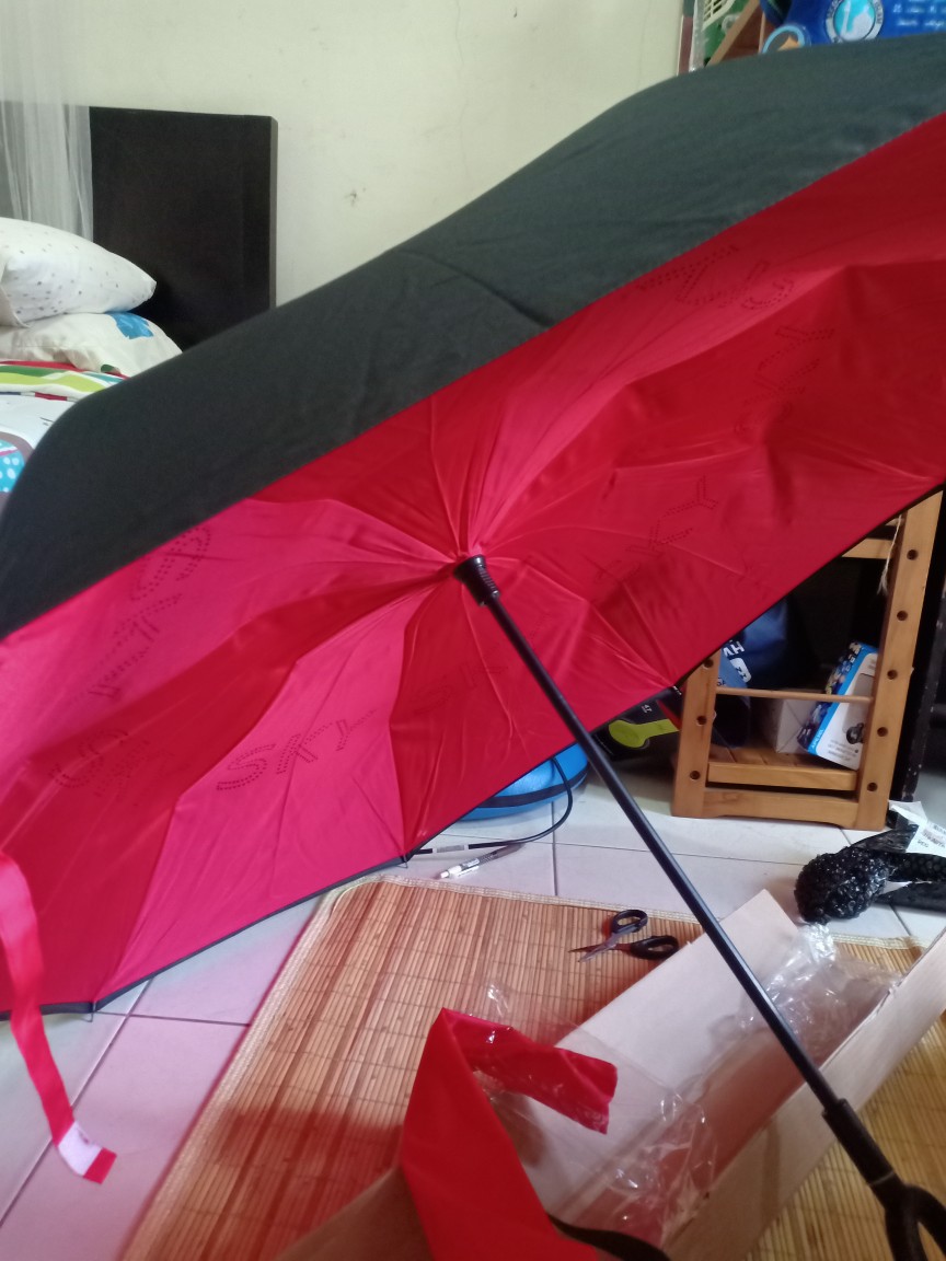Payung Terbalik 2nd Gen Valentine Asia Reverse Kazbrella Gagang C Dengan Sarung