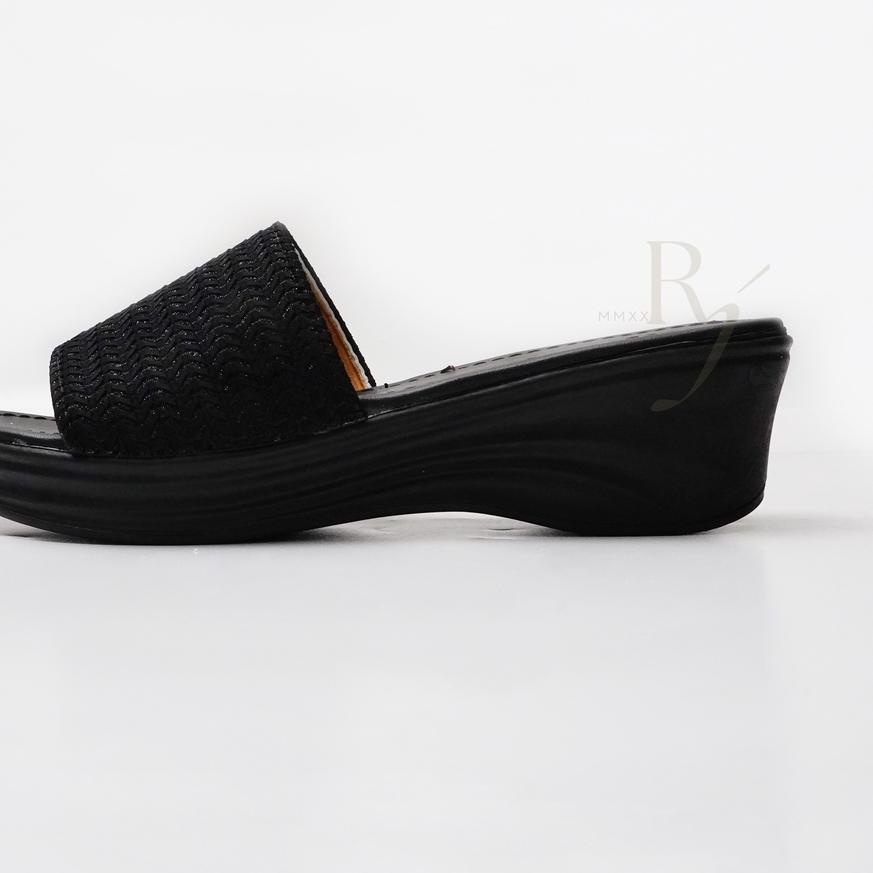✨COD✨ GRACE [AKASIA JUMBO] Sandal Wedges Rajut Selop Wanita JUMBO 41-42/ Sandal Hak Tebal/ Sendal Ha