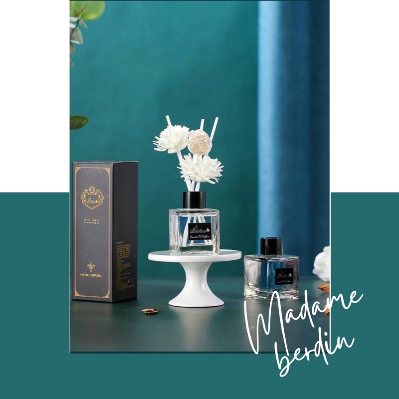 REED DIFFUSER AROMATHERAPY WITH RATTAN STICKS BALL | Aromatherapy Oil Diffuser | Pengharum Ruangan Rotan | Reed Diffuser Blackrose Tutup Hitam