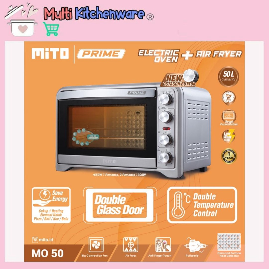 Mito Oven Air Fryer 50 Liter Mito Prime Oven Listrik dan Air Fryer Jumbo 50L