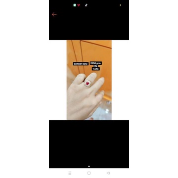 CINCIN EMAS PERMATA MERAH KADAR 8K 375%