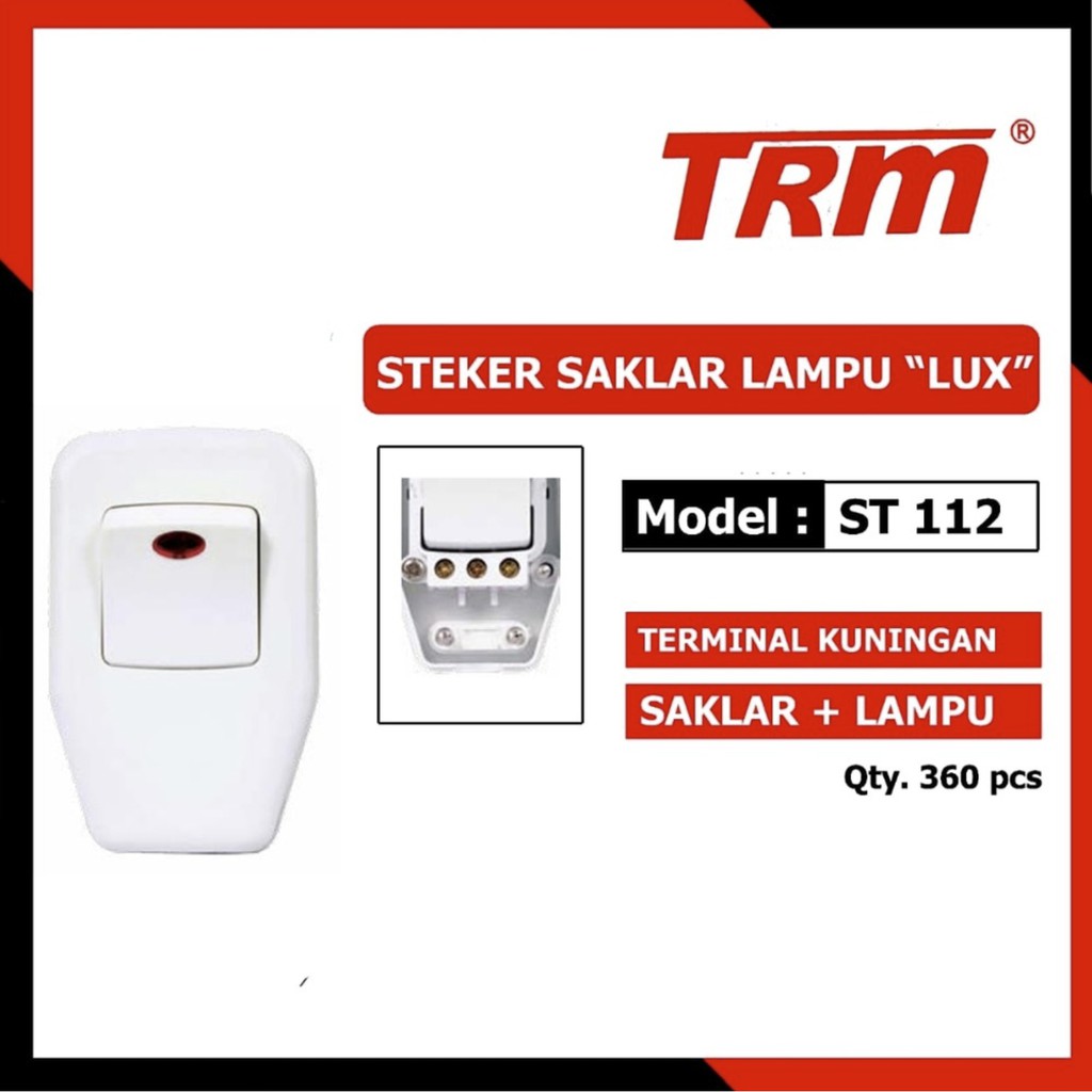 @24 Pcs (1 Kotak) TRM ST-112 LUX Steker Arde Saklar Switch Lampu LUX / Colokan Listrik