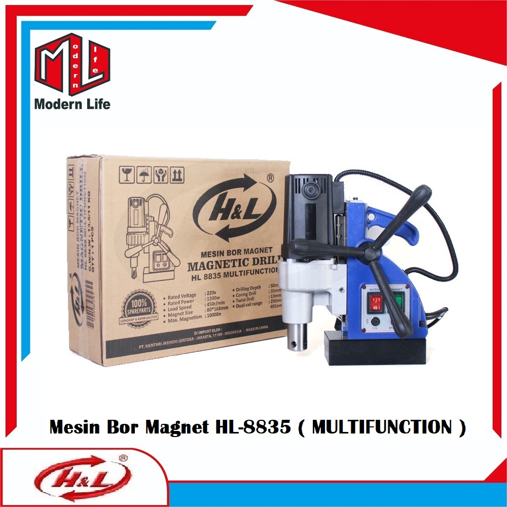 HL-8835 Mesin Bor Magnet / Magnetic Drill HL 8835 MULTIFUNCTION