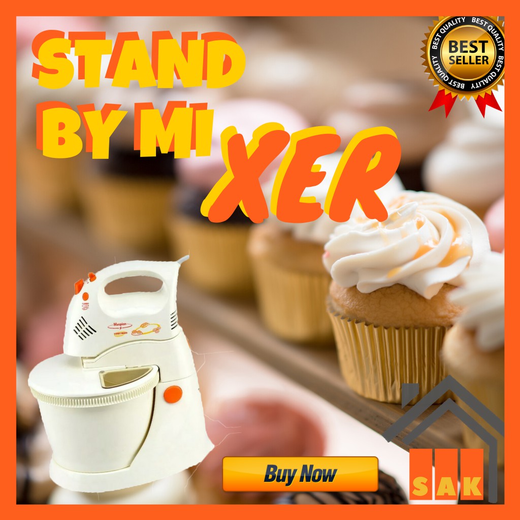 Stand Mixer MASPION / Mikser duduk MOTOR KUAT MT-1180 dgn Mangkok 1L TURBO SPEED - Tahan Lama  E218