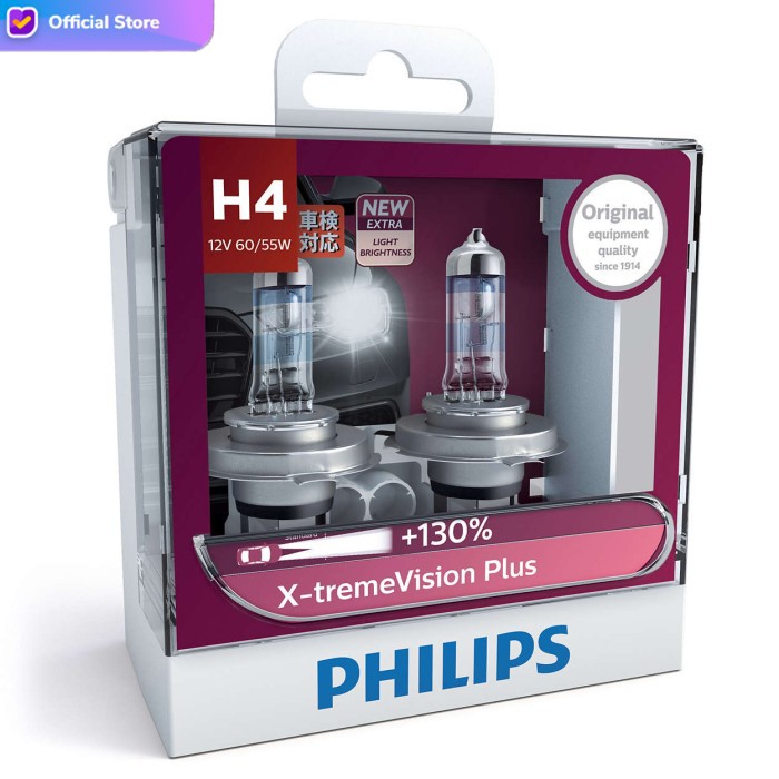 Murah Philips X-treme Vision Plus H4 Bohlam Lampu Mobil Diskon