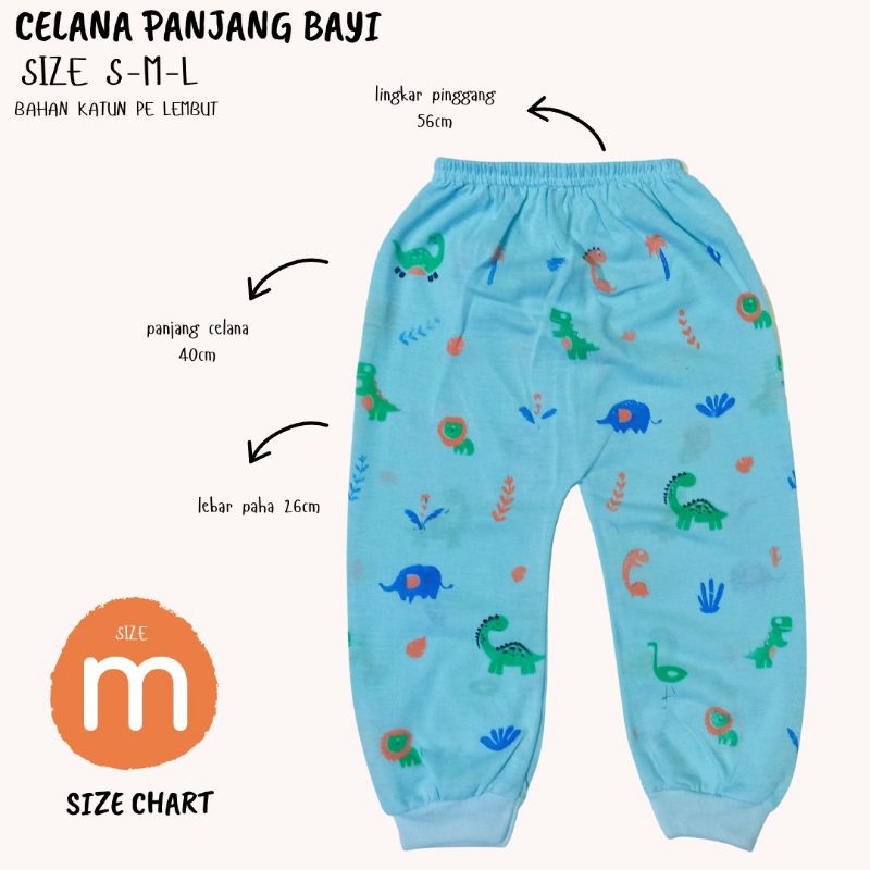 3Pcs Celana Panjang Bayi Newborn Size S M L Motif Halus Murah Celana Panjang Bayi Lusinan Celana Panjang baby Celana bayi Perlengkapan Bayi Baru Lahir