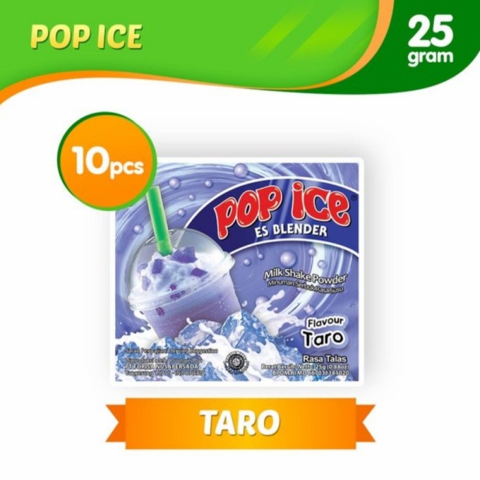 Pop Ice Renceng Es Blender Bubuk Minuman Boba Taro Talas Tales Ubi