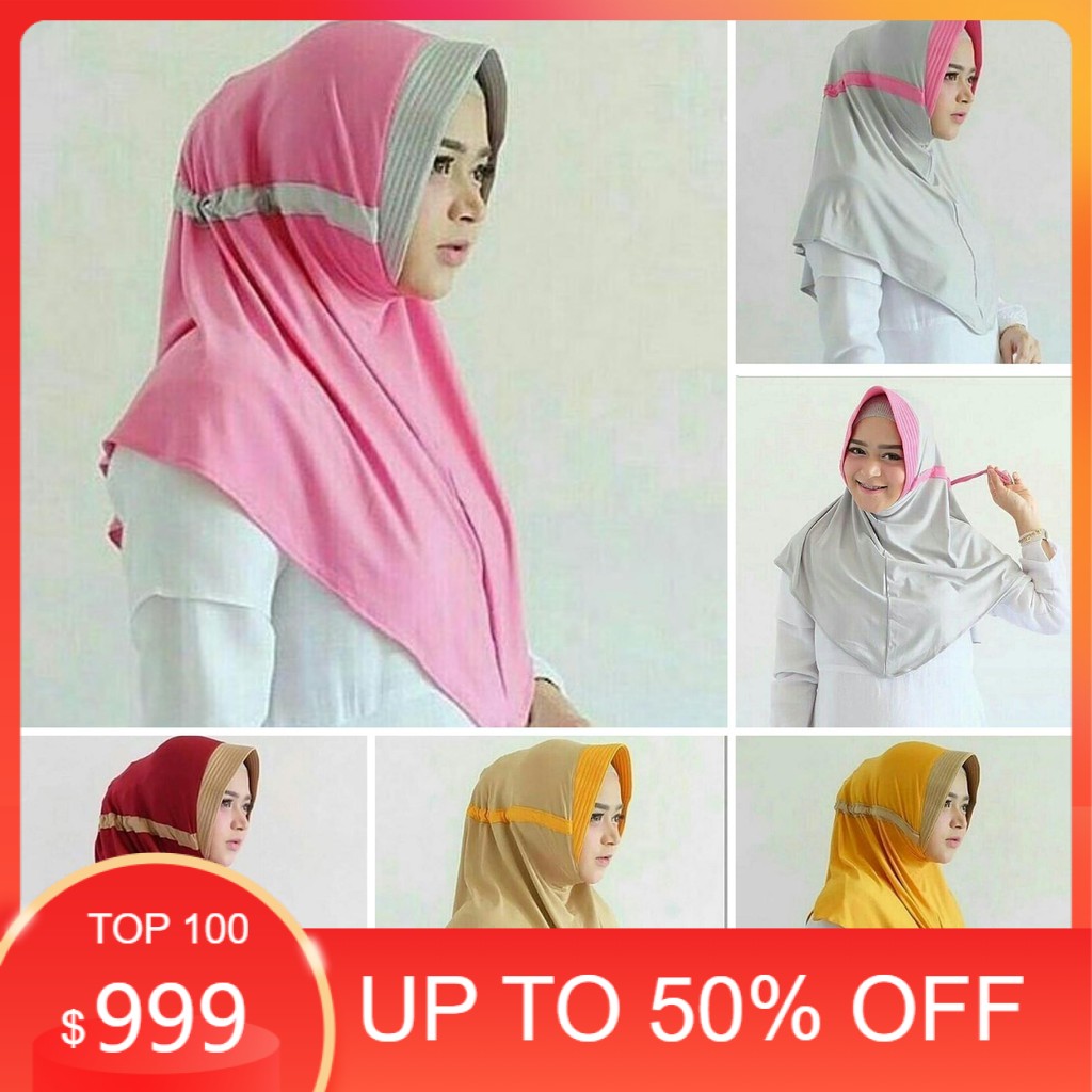 MURAH khimar pet serut kombinasi - jilbab jokowi jersey combi 100% ORIGINAL