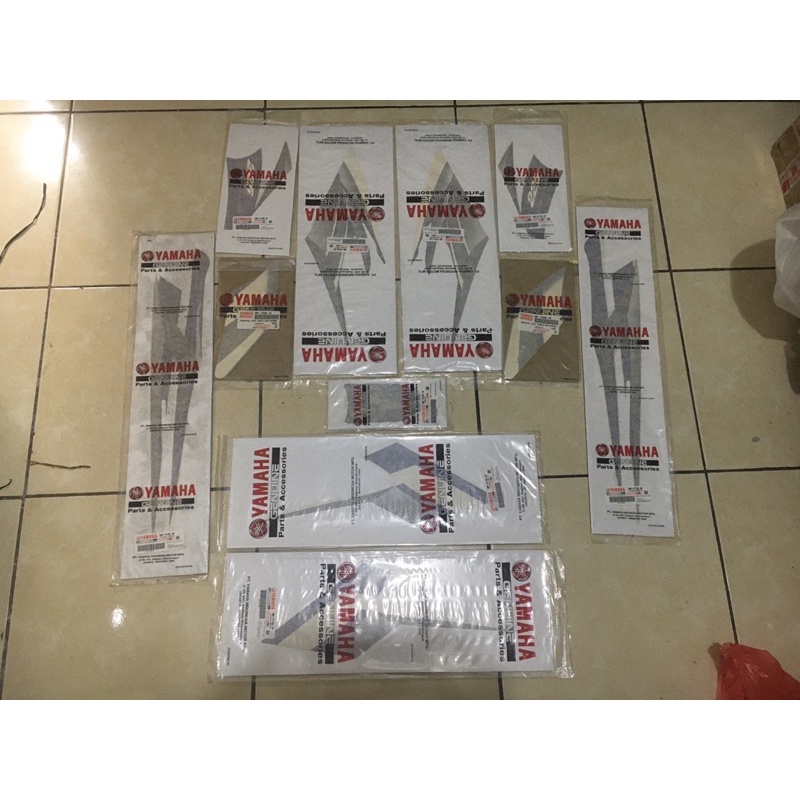 Striping Yamaha Scorpio Tangki Kotak Steko 2004 Biru Putih Original