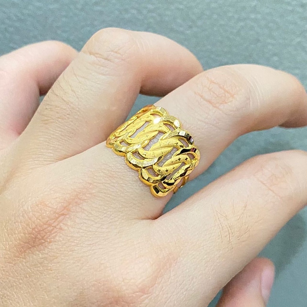 Cincin anak dan dewasa emas asli kadar 700 70 16k rantai atas rante gosok papan ukir kilat ringan 0,5 1 1,5 gram gr mas kuning aesthetic tanpa permata