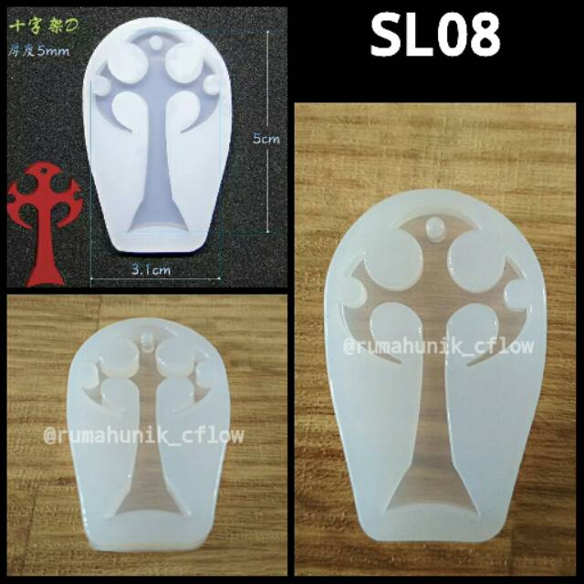 Cetakan liontin salib cetakan resin cetakan orgonite pendant silicone mold kerajinan tangan