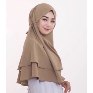 HIJAB JILBAB  KERUDUNG MARYAM  2LYER NON PET BERGO MARYAM  