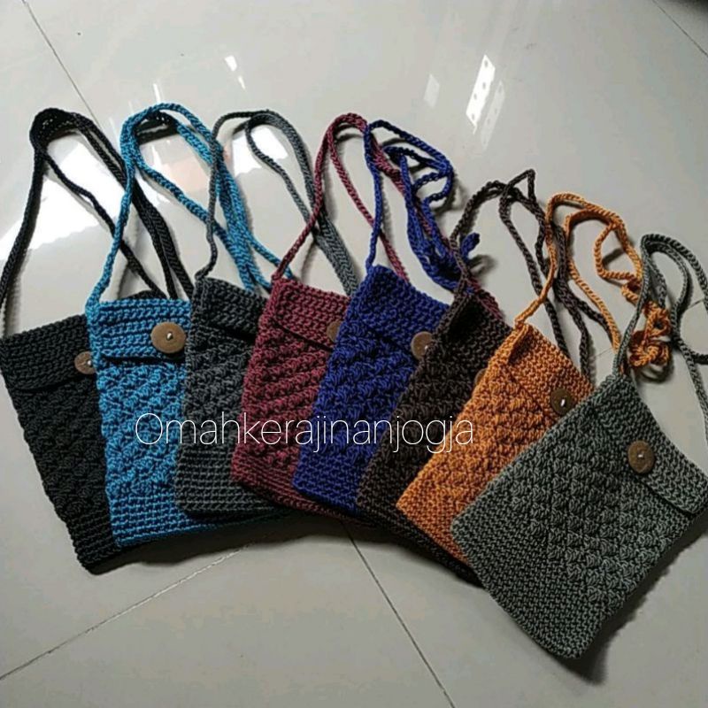 Tas Rajut Hp / Tas Rajut / Dompet Rajut / Tas Selempang / Tas Wanita / Dompet Hp