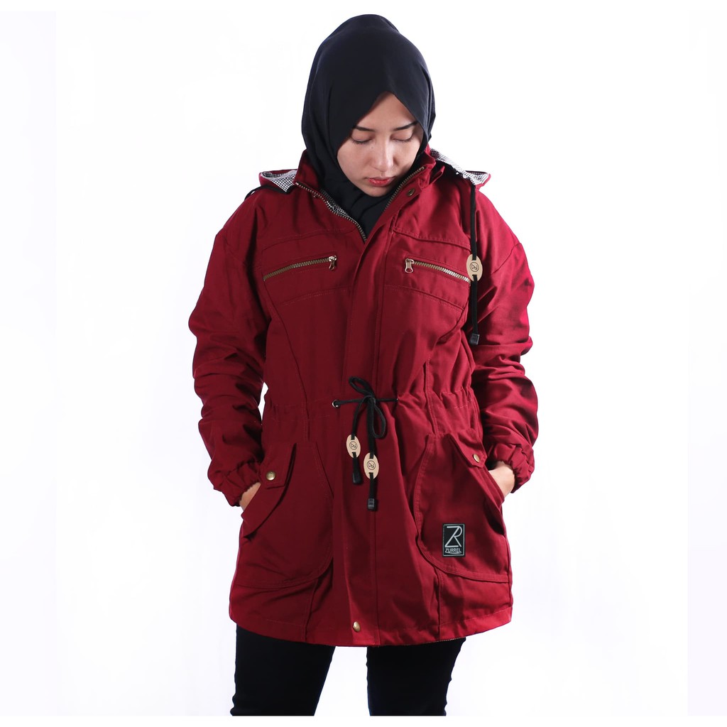 Jaket Parka Simple Wanita | Jaket Hoodie Outdoor Cewe | Jaket Gunung Musim Dingin Tebal Terlaris