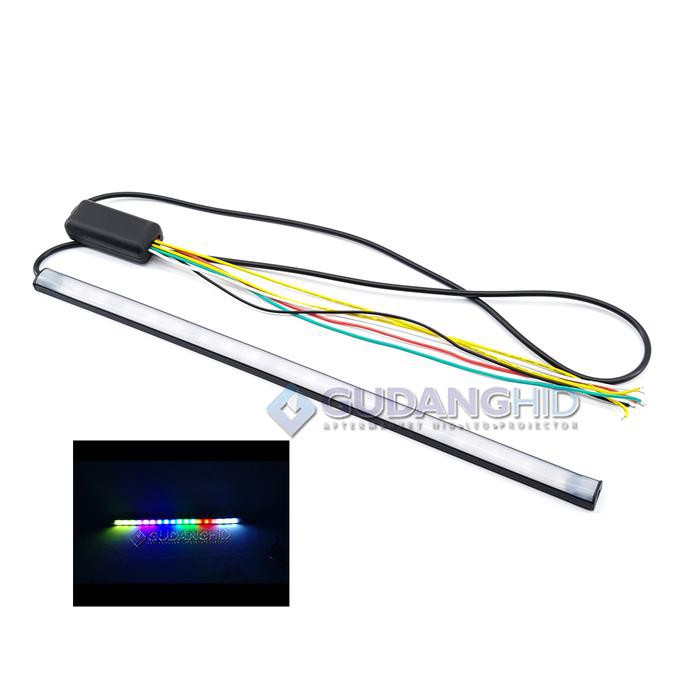Terbaru DRL RGB LED Flexible 32CM Alis Lampu Belakang Stoplamp Sein Running murah berkualitas