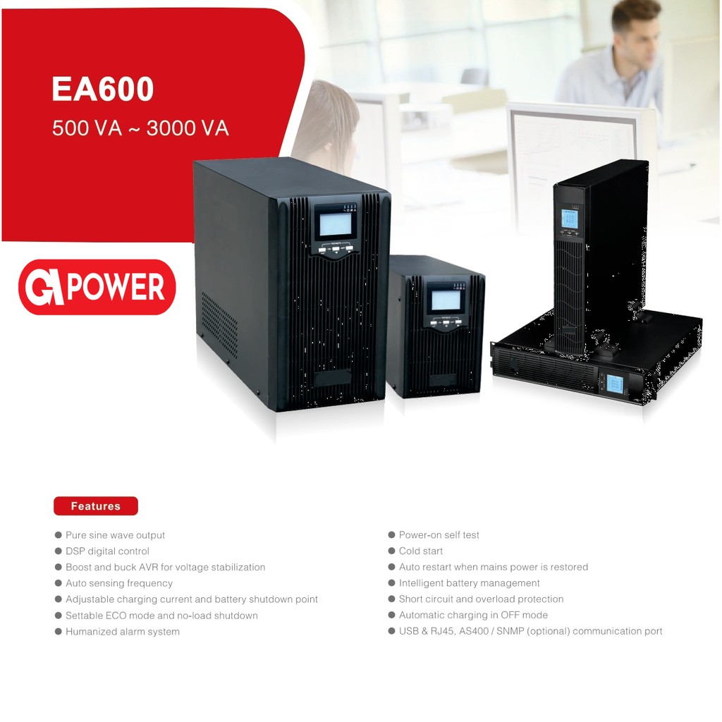 UPS GPOWER GP630 - 3kva 2400 Watt + AVR Stabilizer UPS LCD 3000va