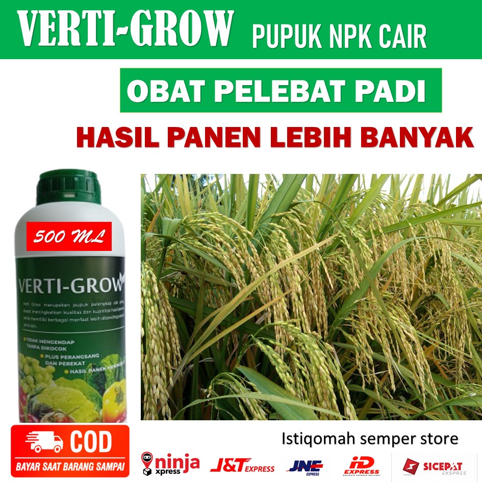 (PUPUK TERBAIK) PUPUK NPK CAIR VERTI GROW 500 ML Pupuk Semprot Pelebat Tanaman Padi - Pupuk Perangsa