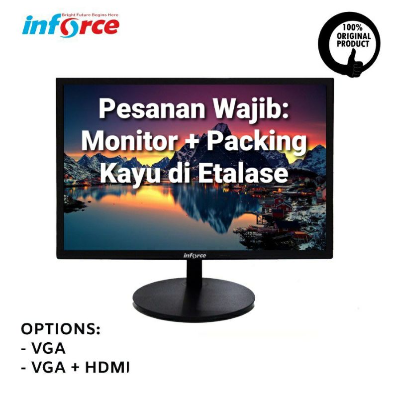 MONITOR LED INFORCE 1950NH, MONITOR LED 19 INCI INFORCE , LED MONITOR INFORCE 1950 NH SUPER SLIM PORT VGA + HDMI