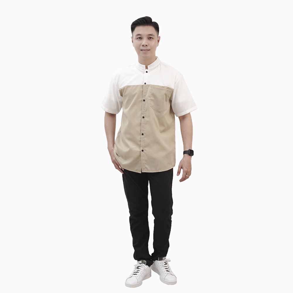 Kemeja koko Casual Lengan Pendek Pria model terbaru kombinasi warna - XSHOP Dimas